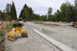 Mittlerweile abgeschlossene Straßenbaumaßnahme am Wistlberg.