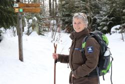 Christine Schopf unterwegs zum Lusen. Foto: Annette Nigl